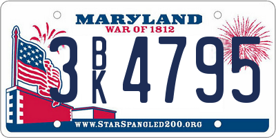 MD license plate 3BK4795