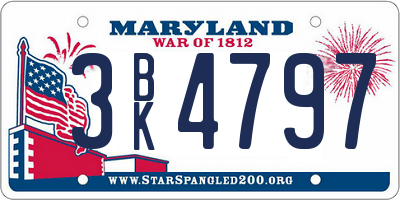 MD license plate 3BK4797