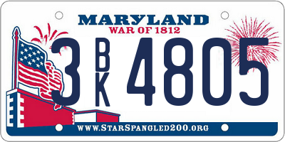 MD license plate 3BK4805