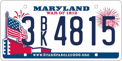 MD license plate 3BK4815