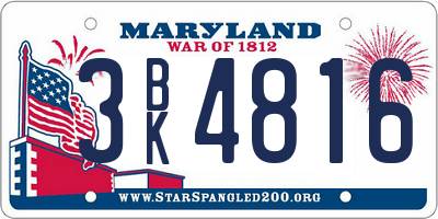 MD license plate 3BK4816
