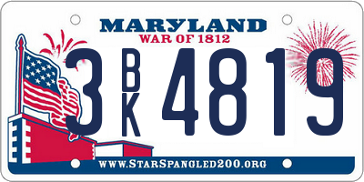 MD license plate 3BK4819