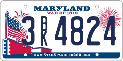 MD license plate 3BK4824