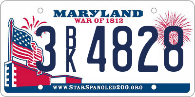 MD license plate 3BK4828
