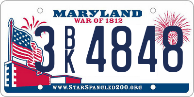 MD license plate 3BK4848