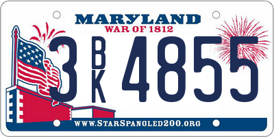 MD license plate 3BK4855