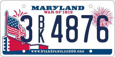 MD license plate 3BK4876