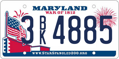 MD license plate 3BK4885