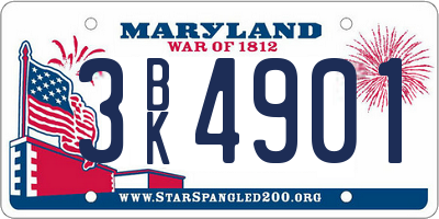 MD license plate 3BK4901
