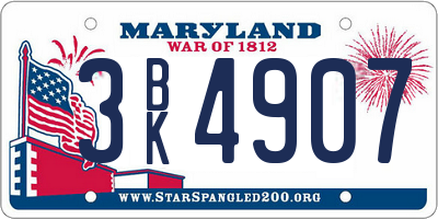 MD license plate 3BK4907