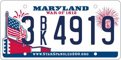 MD license plate 3BK4919