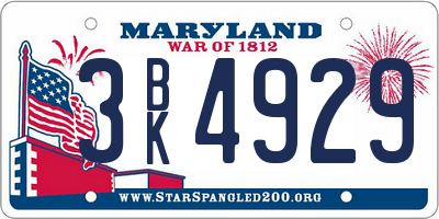 MD license plate 3BK4929