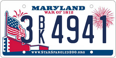 MD license plate 3BK4941