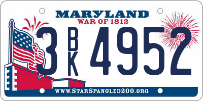 MD license plate 3BK4952
