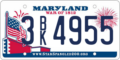 MD license plate 3BK4955