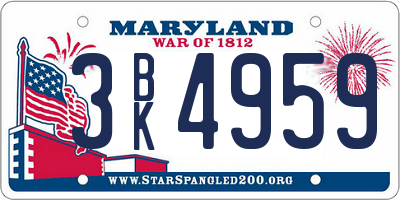 MD license plate 3BK4959