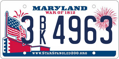 MD license plate 3BK4963