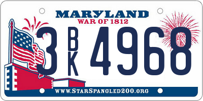 MD license plate 3BK4968