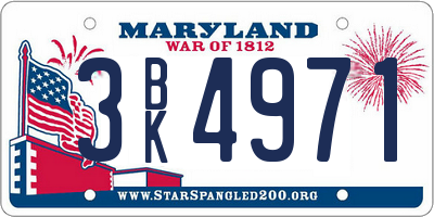 MD license plate 3BK4971