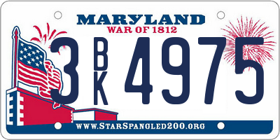 MD license plate 3BK4975