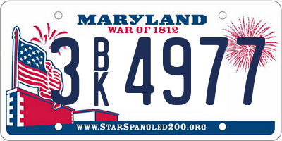 MD license plate 3BK4977