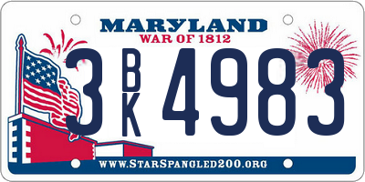 MD license plate 3BK4983