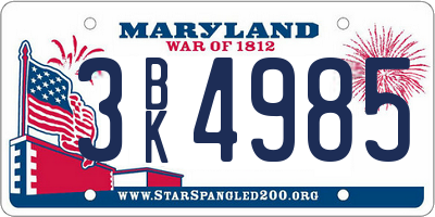 MD license plate 3BK4985