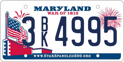 MD license plate 3BK4995