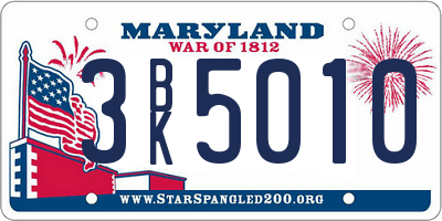 MD license plate 3BK5010