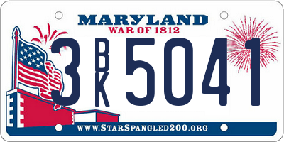 MD license plate 3BK5041