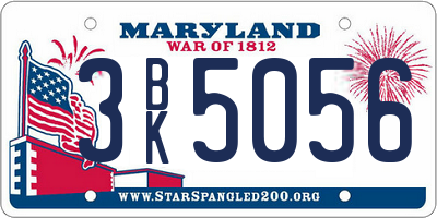 MD license plate 3BK5056