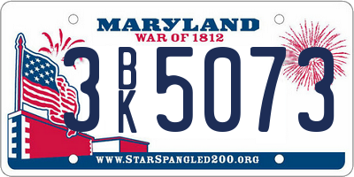 MD license plate 3BK5073