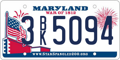 MD license plate 3BK5094