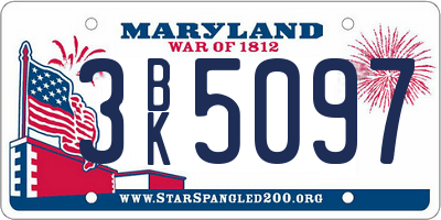 MD license plate 3BK5097