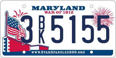 MD license plate 3BK5155