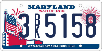 MD license plate 3BK5158