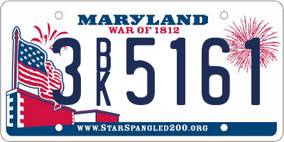 MD license plate 3BK5161