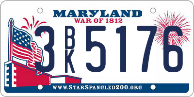 MD license plate 3BK5176