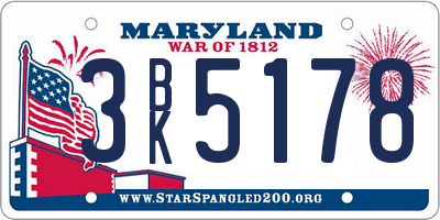 MD license plate 3BK5178