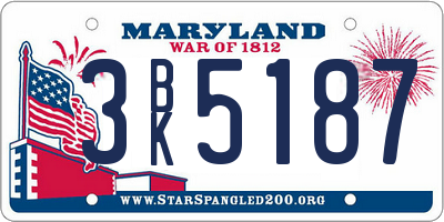 MD license plate 3BK5187