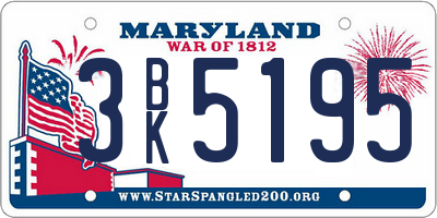 MD license plate 3BK5195