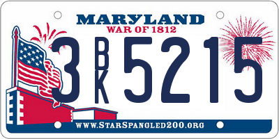 MD license plate 3BK5215