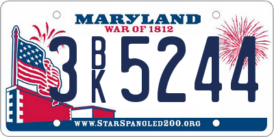 MD license plate 3BK5244