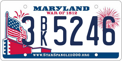 MD license plate 3BK5246