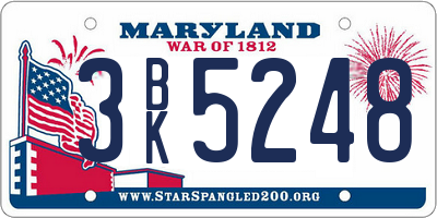MD license plate 3BK5248