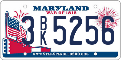 MD license plate 3BK5256