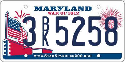 MD license plate 3BK5258
