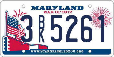 MD license plate 3BK5261