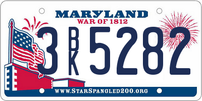 MD license plate 3BK5282
