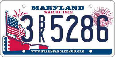 MD license plate 3BK5286
